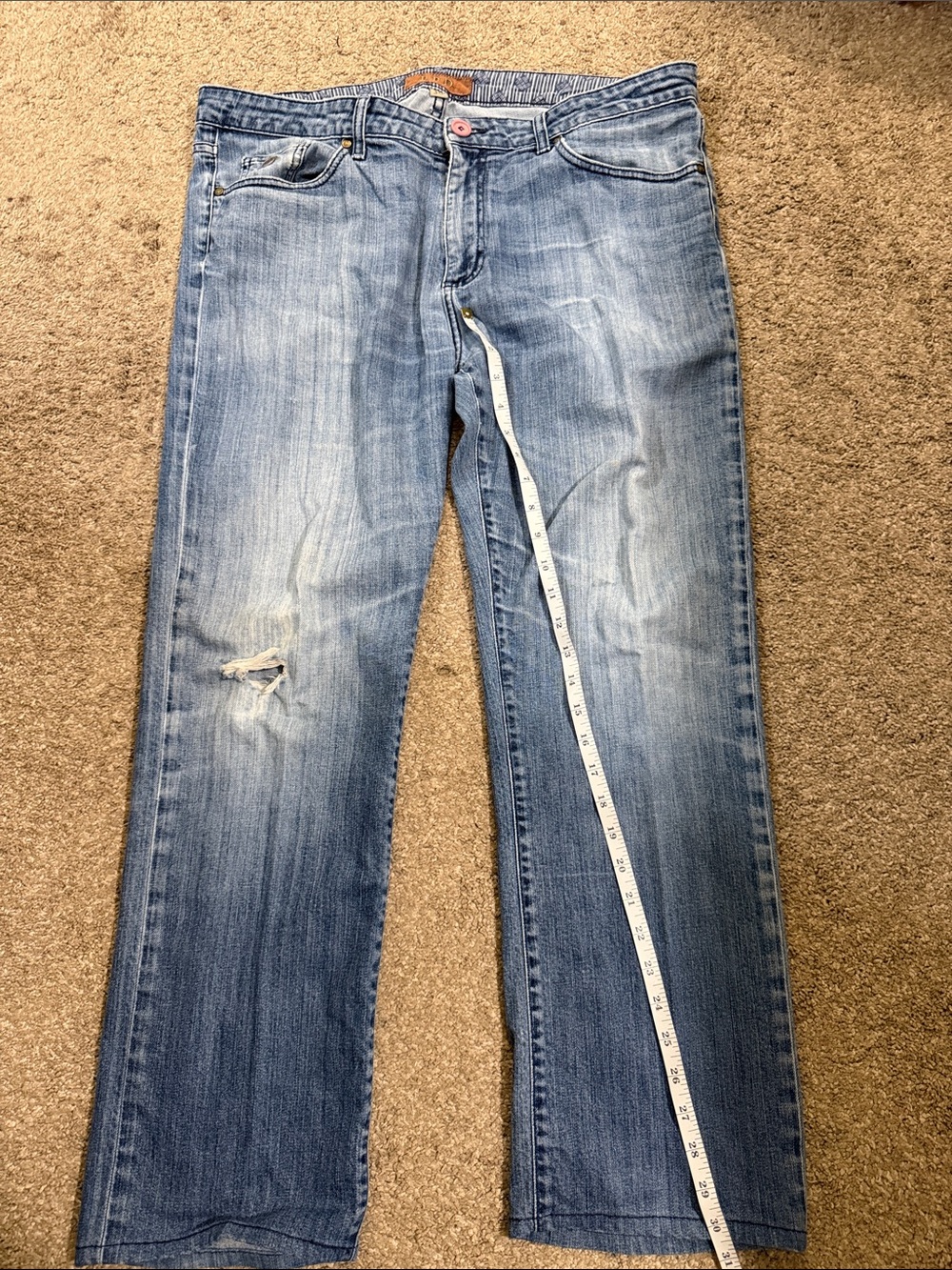 PAIGE Men's Light Blue Straight-Leg Jeans